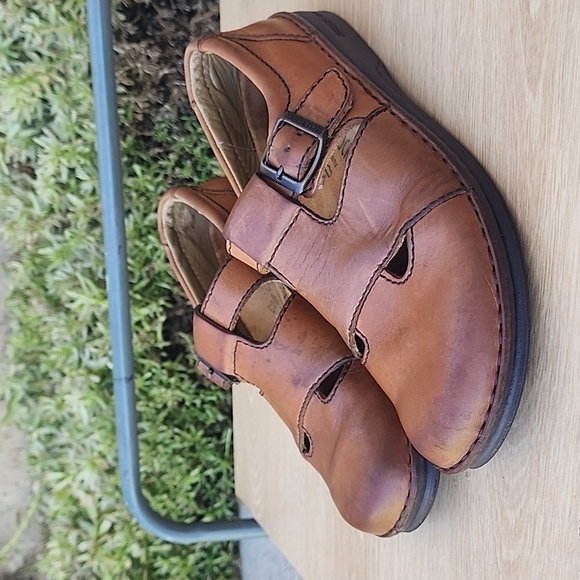 Birkenstock Virginia Brown Leather Shoes with CutoutsMade in Germany Size L8 M6 - Picture 1 of 12
